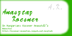 anasztaz kocsner business card